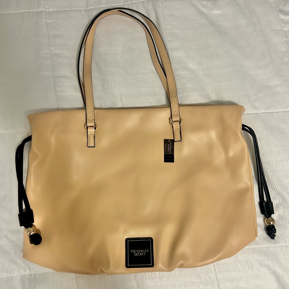 Victoria's Secret Beige Tote with Black Accents